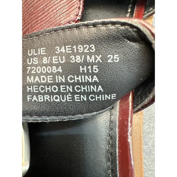 Calvin Klein Roman Gladiator Burgundy Strappy Ankle Buckle Sandal Women 8 - Picture 5 of 6